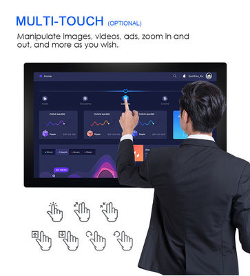 ODM 27 Inch Touch Screen Monitor Digital Signage TVS With RJ45 Interface